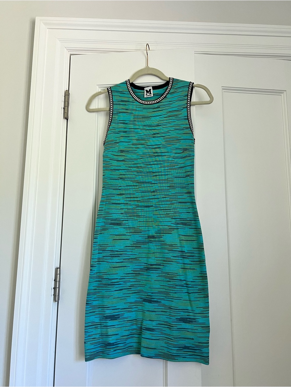 Missoni Teal Patterned Knit Sleeveless Dress